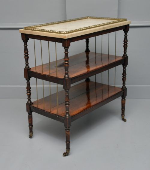 REGENCY ROSEWOOD MARBLE WHATNOT SHELVES - ADDITIONAL PHOTO 9