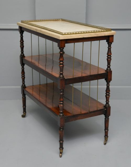 REGENCY ROSEWOOD MARBLE WHATNOT SHELVES - ADDITIONAL PHOTO 10