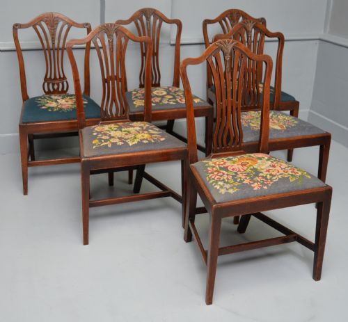 SET OF SIX 18TH CENTURY GEORGIAN HEPPLEWHITE MAHOGANY DINING CHAIRS - ADDITIONAL PHOTO 4