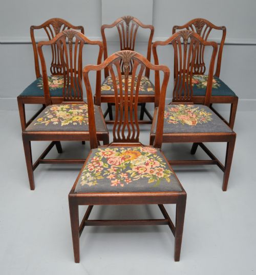 SET OF SIX 18TH CENTURY GEORGIAN HEPPLEWHITE MAHOGANY DINING CHAIRS - ADDITIONAL PHOTO 5