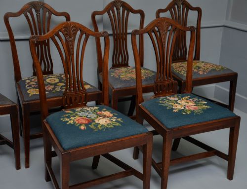 SET OF SIX 18TH CENTURY GEORGIAN HEPPLEWHITE MAHOGANY DINING CHAIRS - ADDITIONAL PHOTO 14