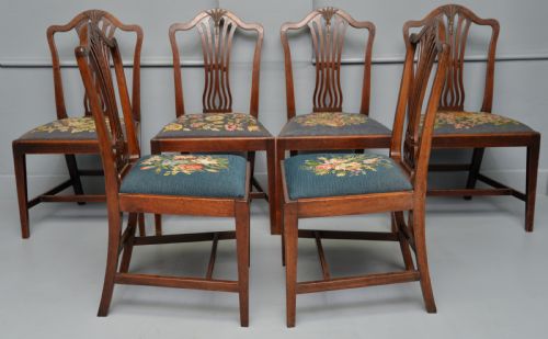 SET OF SIX 18TH CENTURY GEORGIAN HEPPLEWHITE MAHOGANY DINING CHAIRS - ADDITIONAL PHOTO 20