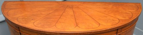 GEORGE III STYLE SATINWOOD INLAID DEMI LUNE COMMODE CABINETCOWTAN SONS LONDON - ADDITIONAL PHOTO 20