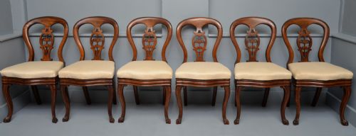 SET OF SIX VICTORIAN MAHOGANY BALLOON BACK DINING CHAIRS - ADDITIONAL PHOTO 1