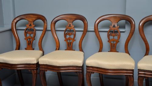 SET OF SIX VICTORIAN MAHOGANY BALLOON BACK DINING CHAIRS - ADDITIONAL PHOTO 3