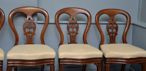 SET OF SIX VICTORIAN MAHOGANY BALLOON BACK DINING CHAIRS - ADDITIONAL PHOTO 6