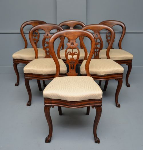 SET OF SIX VICTORIAN MAHOGANY BALLOON BACK DINING CHAIRS - ADDITIONAL PHOTO 12