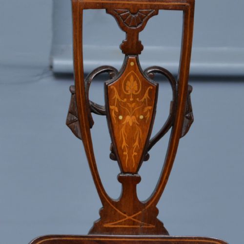 ELEGANT SET OF FOUR EDWARDIAN MAHOGANY MARQUETRY DINING CHAIRS - ADDITIONAL PHOTO 8