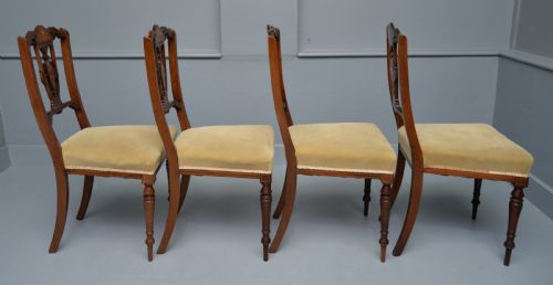 ELEGANT SET OF FOUR EDWARDIAN MAHOGANY MARQUETRY DINING CHAIRS - ADDITIONAL PHOTO 10