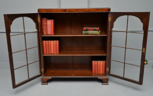 1920S QUEEN ANNE STYLE WALNUT GLAZED BOOKCASE - ADDITIONAL PHOTO 16