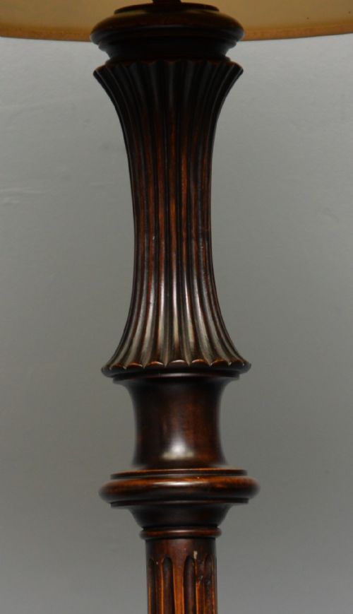 GEORGIAN STYLE C1920 MAHOGANY STANDARD FLOOR LAMP - ADDITIONAL PHOTO 5