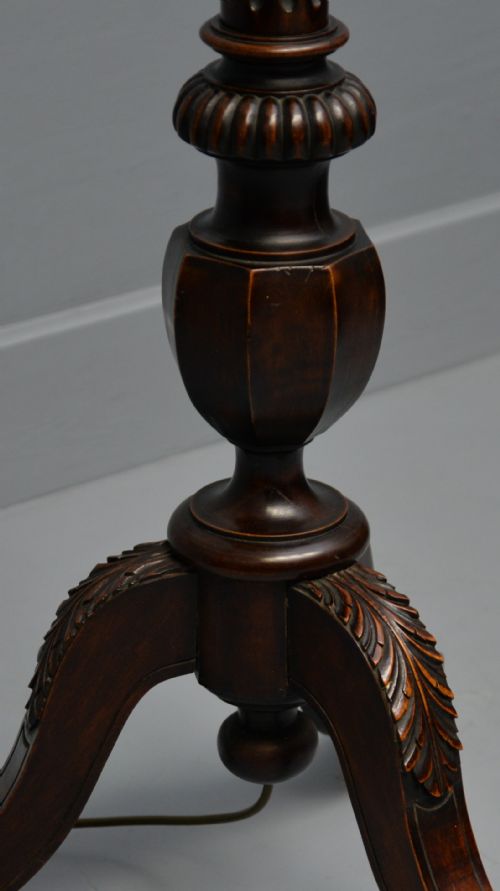 GEORGIAN STYLE C1920 MAHOGANY STANDARD FLOOR LAMP - ADDITIONAL PHOTO 7