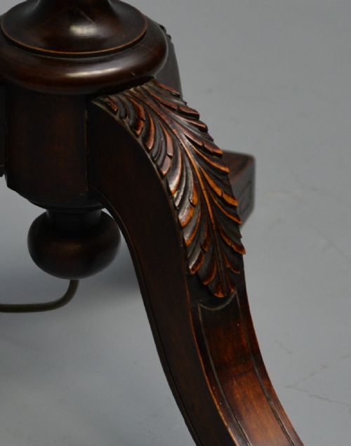 GEORGIAN STYLE C1920 MAHOGANY STANDARD FLOOR LAMP - ADDITIONAL PHOTO 8