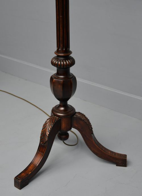 GEORGIAN STYLE C1920 MAHOGANY STANDARD FLOOR LAMP - ADDITIONAL PHOTO 10