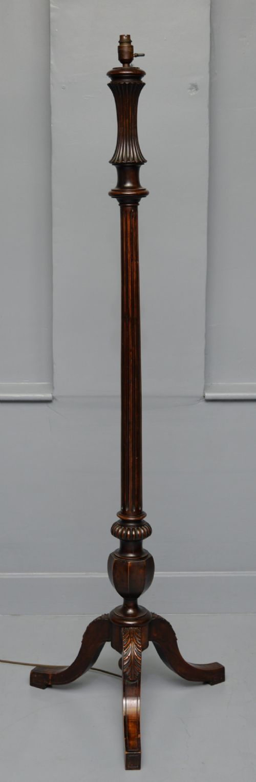 GEORGIAN STYLE C1920 MAHOGANY STANDARD FLOOR LAMP - ADDITIONAL PHOTO 12
