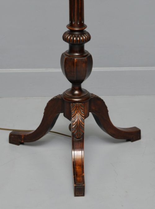GEORGIAN STYLE C1920 MAHOGANY STANDARD FLOOR LAMP - ADDITIONAL PHOTO 13