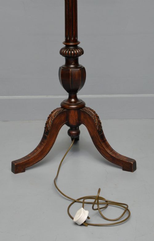 GEORGIAN STYLE C1920 MAHOGANY STANDARD FLOOR LAMP - ADDITIONAL PHOTO 17