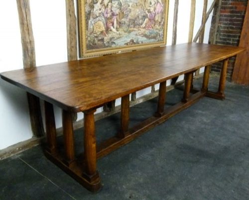 Impressive Large Solid Oak Victorian Refectory Dining Table