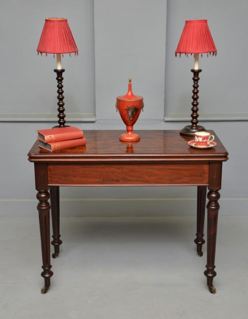 GEORGIAN MAHOGANY CARD TABLE SIDE TABLE - ADDITIONAL PHOTO 1