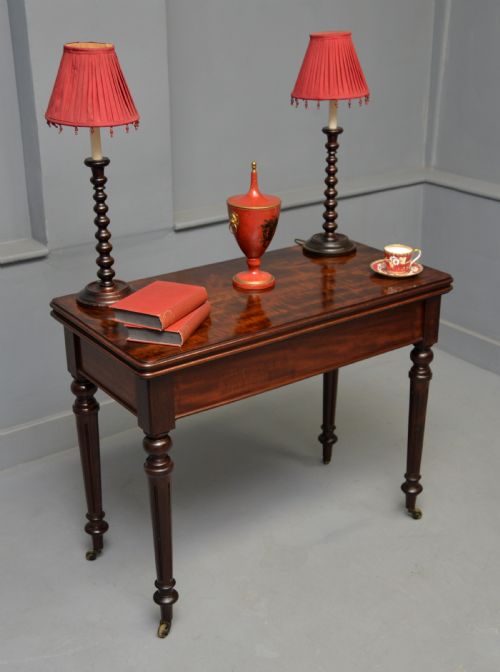 GEORGIAN MAHOGANY CARD TABLE SIDE TABLE - ADDITIONAL PHOTO 2