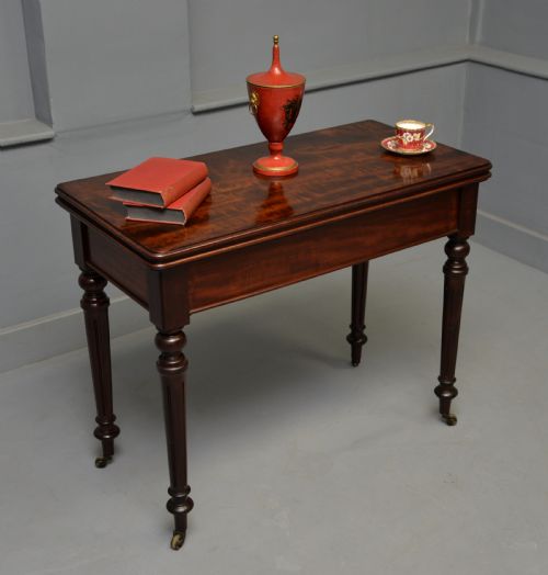 GEORGIAN MAHOGANY CARD TABLE SIDE TABLE - ADDITIONAL PHOTO 3
