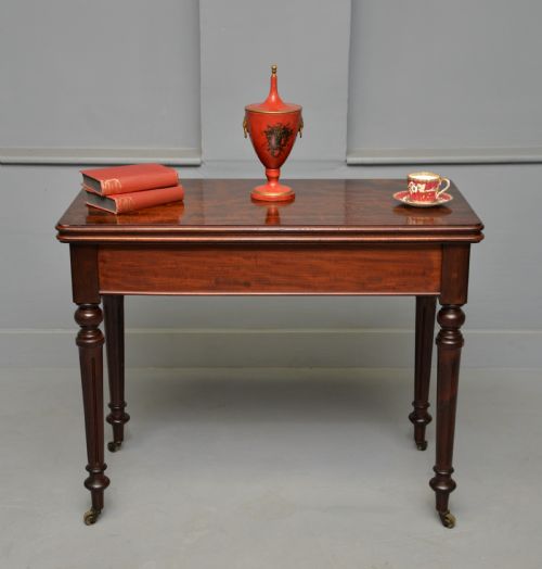 GEORGIAN MAHOGANY CARD TABLE SIDE TABLE - ADDITIONAL PHOTO 4