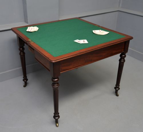GEORGIAN MAHOGANY CARD TABLE SIDE TABLE - ADDITIONAL PHOTO 17