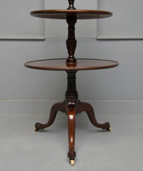 GEORGIAN MAHOGANY THREE TIER DUMB WAITER SIDE TABLE - ADDITIONAL PHOTO 6
