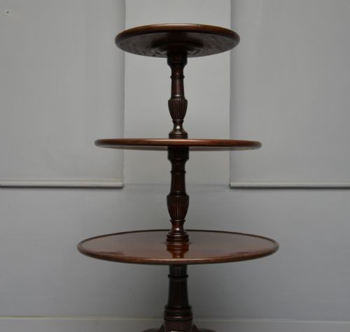 GEORGIAN MAHOGANY THREE TIER DUMB WAITER SIDE TABLE - ADDITIONAL PHOTO 7