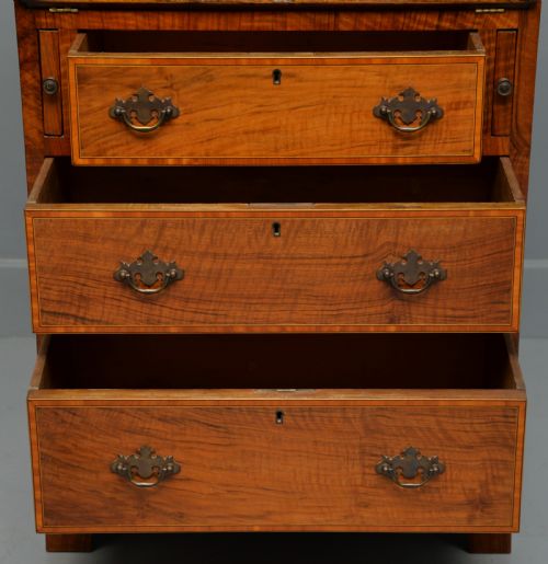 SMALL GEORGIAN REVIVAL INLAID SATINWOOD BUREAU DESK - ADDITIONAL PHOTO 11
