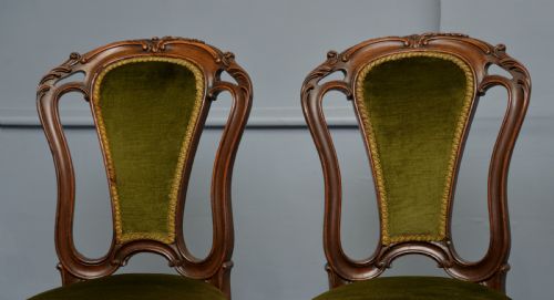 SET OF FOUR VICTORIAN CARVED MAHOGANY DINING CHAIRS - ADDITIONAL PHOTO 2