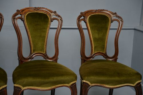 SET OF FOUR VICTORIAN CARVED MAHOGANY DINING CHAIRS - ADDITIONAL PHOTO 3