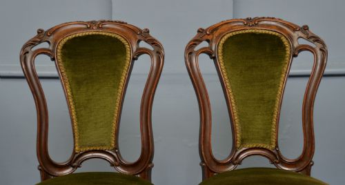 SET OF FOUR VICTORIAN CARVED MAHOGANY DINING CHAIRS - ADDITIONAL PHOTO 5