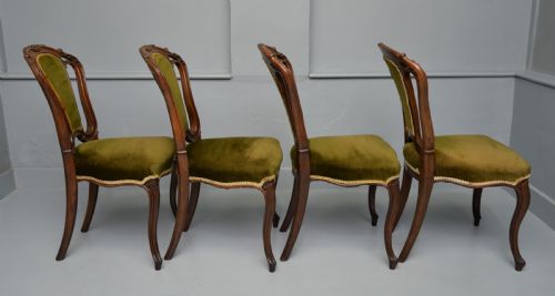 SET OF FOUR VICTORIAN CARVED MAHOGANY DINING CHAIRS - ADDITIONAL PHOTO 6