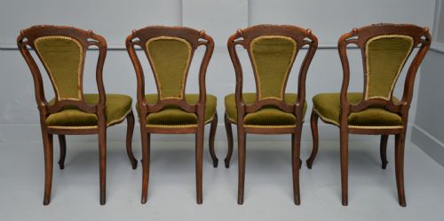 SET OF FOUR VICTORIAN CARVED MAHOGANY DINING CHAIRS - ADDITIONAL PHOTO 7