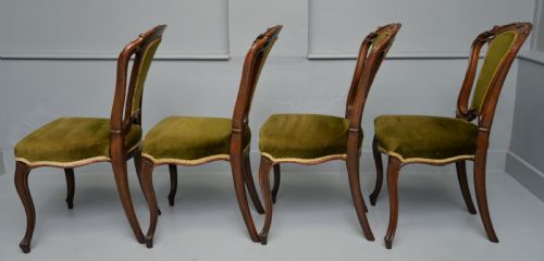 SET OF FOUR VICTORIAN CARVED MAHOGANY DINING CHAIRS - ADDITIONAL PHOTO 8