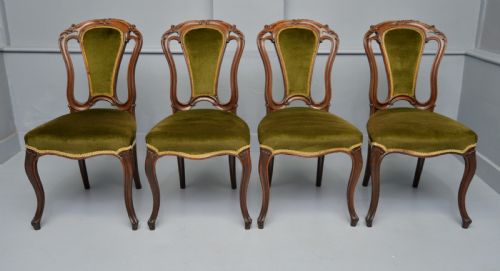 SET OF FOUR VICTORIAN CARVED MAHOGANY DINING CHAIRS - ADDITIONAL PHOTO 13