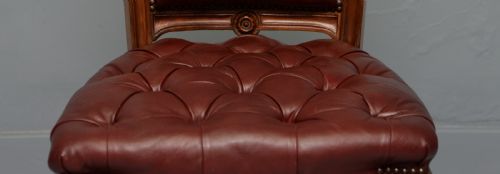 19TH CENTURY VICTORIAN LEATHER WALNUT DESK CHAIR - ADDITIONAL PHOTO 8