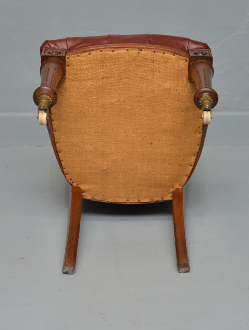 19TH CENTURY VICTORIAN LEATHER WALNUT DESK CHAIR - ADDITIONAL PHOTO 1