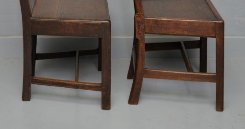 MATCHED PAIR OF GEORGIAN OAK CHIPPENDALE COUNTRY SIDE CHAIRS - ADDITIONAL PHOTO 8