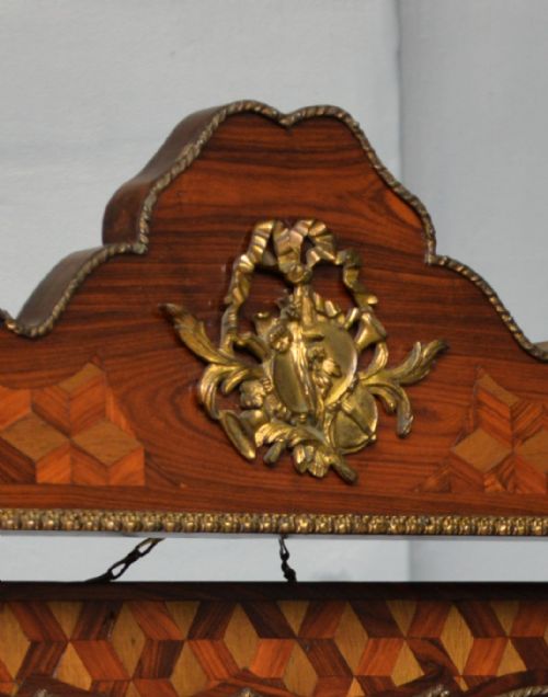 ANTIQUE DUTCH MARQUETRY 19TH CENTURY CHEVAL MIRROR - ADDITIONAL PHOTO 4