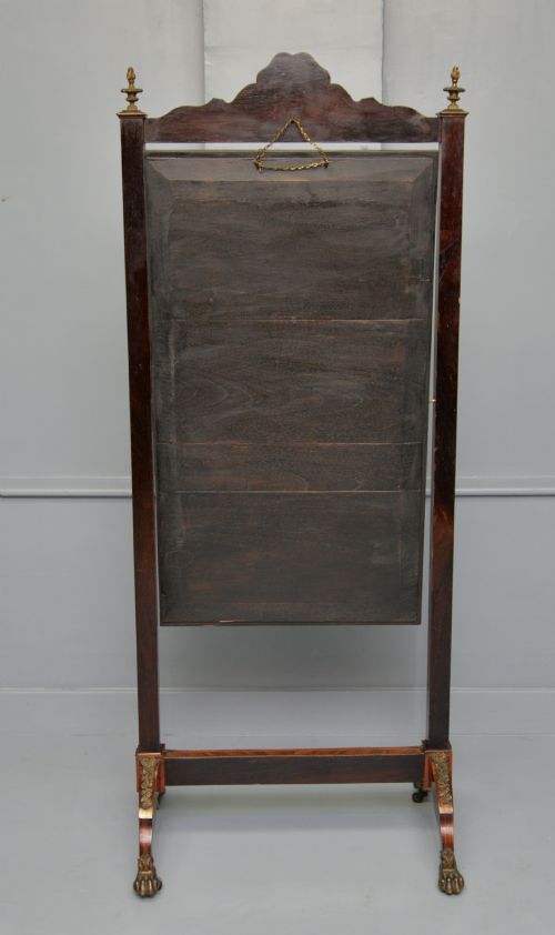 ANTIQUE DUTCH MARQUETRY 19TH CENTURY CHEVAL MIRROR - ADDITIONAL PHOTO 16