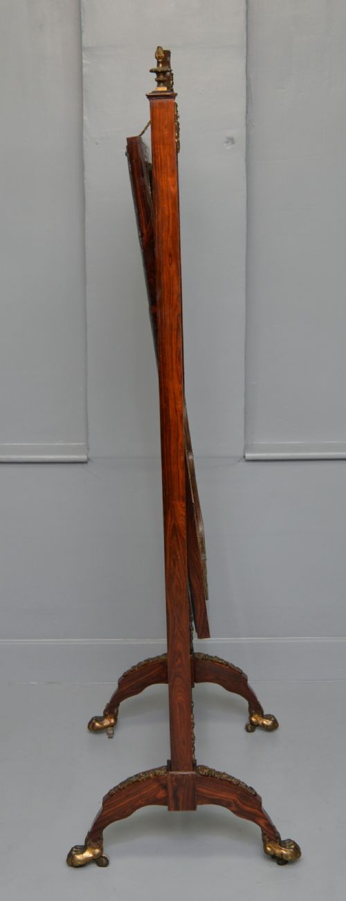 ANTIQUE DUTCH MARQUETRY 19TH CENTURY CHEVAL MIRROR - ADDITIONAL PHOTO 17