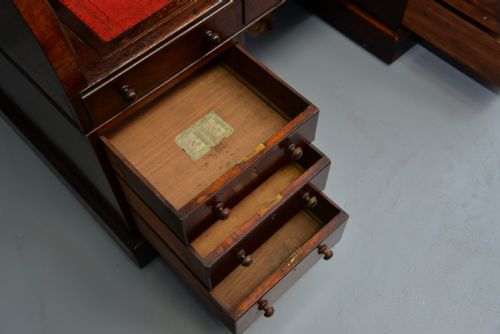 HANDSOME VICTORIAN ROLLTOP MAHOGANY CYLINDER PEDESTAL DESK - ADDITIONAL PHOTO 22