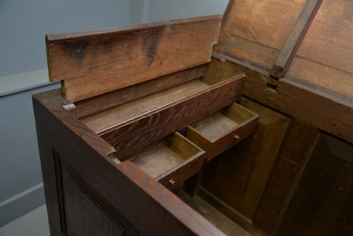 MAGNIFICENT LARGE 18TH CENTURY GEORGIAN OAK MULE CHEST - ADDITIONAL PHOTO 13