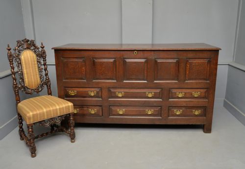 MAGNIFICENT LARGE 18TH CENTURY GEORGIAN OAK MULE CHEST - ADDITIONAL PHOTO 15