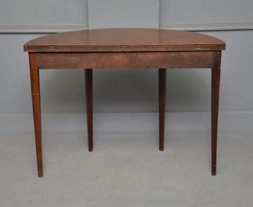 GEORGIAN GEORGE III DEMI LUNE MAHOGANY SIDE TABLE TEA TABLE - ADDITIONAL PHOTO 10