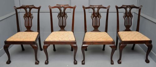 SET OF SIX CHIPPENDALE REVIVAL MAHOGANY DINING CHAIRS BY PHILLIPS JONES - ADDITIONAL PHOTO 2