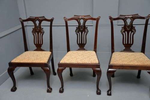 SET OF SIX CHIPPENDALE REVIVAL MAHOGANY DINING CHAIRS BY PHILLIPS JONES - ADDITIONAL PHOTO 5
