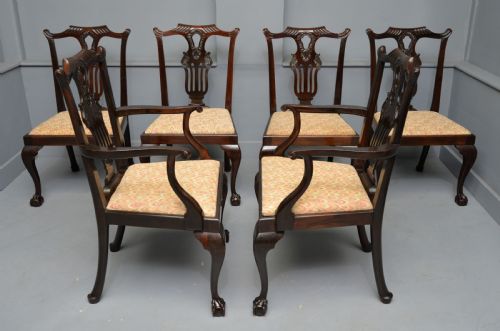 SET OF SIX CHIPPENDALE REVIVAL MAHOGANY DINING CHAIRS BY PHILLIPS JONES - ADDITIONAL PHOTO 11